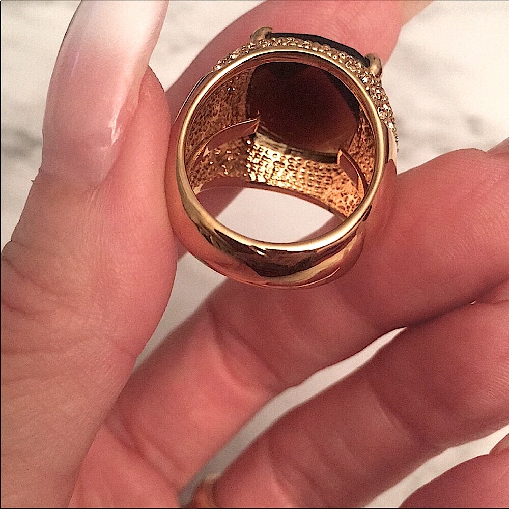 Kenneth Jay Lane Bejeweled Dome Ring - Picture 5 of 7